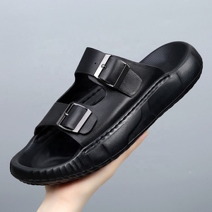 Sandales d'extérieur luxueuses en faux daim à bout ouvert pour hommes, haut de gamme, antidérapantes, légères, durables et respirantes - Product Image 2