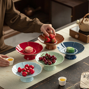 ถาดผลไม้เซรามิก Fengyun ถาดรองน้ำหยดสำหรับเสิร์ฟชา ขนมหวาน ของว่าง ใช้ในบ้าน - Product Image 2
