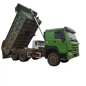 Truk 420HP 2017 Tahun yang digunakan 371 HP 375HP 6X4 Sinotruk pembuang ujung tugas berat truk sampah bekas dan truk HOWO baru