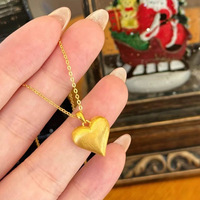 Colliers de haute joaillerie, bijoux en or véritable pur AU750, grand pendentif en forme de cœur pour collier en or massif 18 carats, bijoux personnalisés