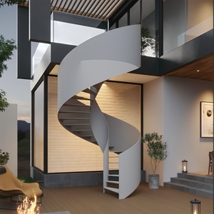 <span class=keywords><strong>Escalier</strong></span> en spirale extérieur commercial en acier avec marches courbées en tôle laminée, garde-corps haute sécurité, <span class=keywords><strong>escalier</strong></span> métallique extérieur durable pour bâtiment - Product Image 3