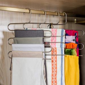 S-forma de <span class=keywords><strong>ropa</strong></span> de acero inoxidable perchas pantalones vaqueros bufanda ahorro de espacio perchas organizador de armario - Product Image 2