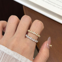 Bague en filigrane pavée en argent sterling 925 avec moissanite, finition dorée, style mode