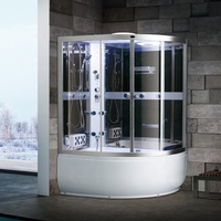 Salle de sauna à vapeur humide en verre Spa combiné bain intérieur douche bain à remous cabine de douche pluie baignoire d'hydromassage