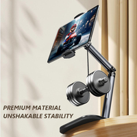 Support de téléphone et tablette pliable portable réglable en hauteur et en angle pour bureau, support de bureau pour iPad, support de téléphone en aluminium