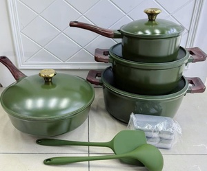12 cái Red & Green tất cả các nhôm không dính <span class=keywords><strong>Cookware</strong></span> Set trong Nước Nhà Bếp 4 chậu và chảo Set với đồ dùng - Product Image 4