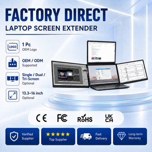 Écran LCD double pour ordinateur portable 13 14 15,6 16 pouces, moniteur portable pliable à 3 écrans, extension d'écran pour ordinateur portable, triple moniteur de jeu - Product Image 1