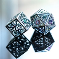 Pour Udixi Logo personnalisable RPG donjons et Dragons creux métal dés jeu ensemble arc-en-ciel noël flocon de neige conception