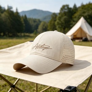 Sports Laser Cutting 6 Panel Baseball cap Embroidery Logo Quick Dry Customization Curved Brim Customization Outdoor Unisex - Product Image 3