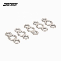 ROVORO Vente en gros de 8 anneaux solides de 400 à 600 lb en acier inoxydable 304 forgé, accessoires de pêche robustes, tailles S/M/L