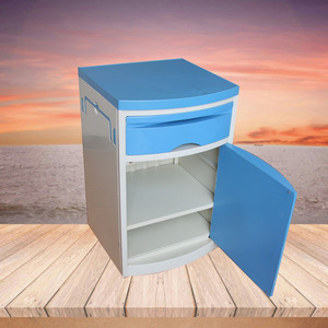 Jiaxin Hospital Bedside <b>Table</b> Plastic Drawer Type With Stainless Steel Top Ward Use - Product Image 2