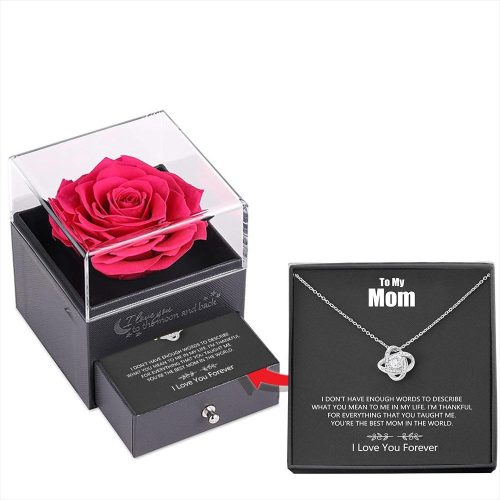 Necklace Card + Rose Box