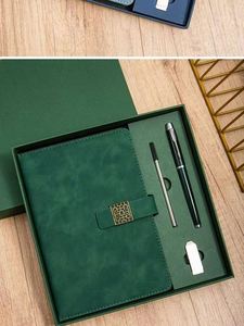 Wholesale 16G/32G USB Luxury Notebook Pen Set Customized Corporate Gift for Men A5 Loose-leaf Journal Agenda <b>Planner</b> Letterpress - Product Image 4