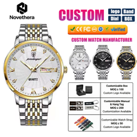 Montre à quartz pour homme POEDAGAR827, bracelet en acier inoxydable, étanche 5ATM, double calendrier, verre bleu, montre-bracelet décontractée pour homme
