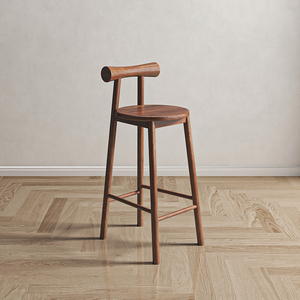 Tabouret papillon en bois massif japonais moderne pour la maison, <span class=keywords><strong>caf</strong></span>é, bar, hôtel, réception, salon, chaise haute pour adultes et enfants - Product Image 1