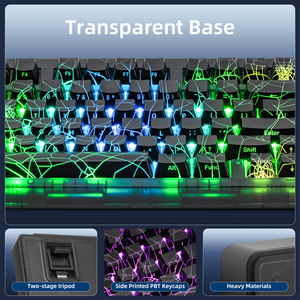 <span class=keywords><strong>Clavier</strong></span> mécanique transparent ZORNHER ZH980 avec touches en forme de toile d'araignée, <span class=keywords><strong>clavier</strong></span> de jeu sans fil tri-mode pour PC - Product Image 2