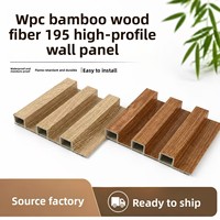 Panel de Pared WPC de Fibra de Bambú de Alta Calidad, Moderno, Impermeable y Ecológico de 195*28mm para Decoración de Paredes y Techos del Hogar