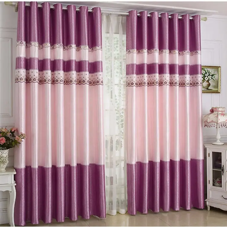 Patchwork lace printed curtain