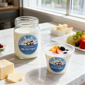 ฉลากขวดนมไวนิลกันน้ำ; สติกเกอร์เครื่องดื่มโยเกิร์ตฟอยล์ทองแบบกำหนดเองสำหรับบรรจุภัณฑ์นมแบบควบคุมอุณหภูมิ - Product Image 6