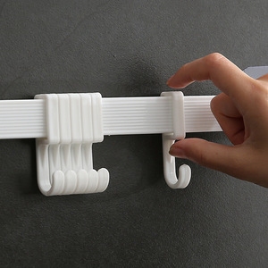 Adhesive Plastic <b>Hooks</b> 6 Pack Wall Mounted Punch Free For <b>Kitchen</b> Bathroom Storage Organizer Gray White Khaki - Product Image 4