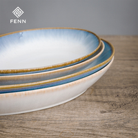 FENN 10/12/14 pouces ovale Design nordique Service plats personnalisé assiette alimentaire en porcelaine ensemble irrégulier pour les ménages de l'hôtel Restaurant