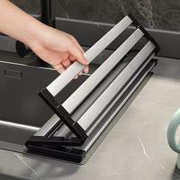 [Fabricant Direct] Étagère de Cuisine Rectangulaire Pliable en Acier Inoxydable à Double Niveau, Multifonctionnelle, Moderne et Minimaliste