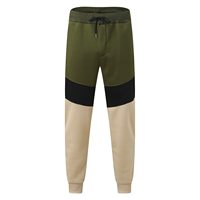 Conjunto Deportivo de Sudadera con Capucha y Pantalones con Cordón para Hombre, Color Naranja y Negro, Bloques de Color Sólido, Manga Larga, Casual, Invierno, Grueso