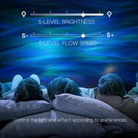 Projecteur d'étoiles LED Aurora Northern Galaxy Light avec 33 effets lumineux, télécommande pour haut-parleur et bruits blancs pour chambre à coucher