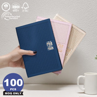 Carnet en cuir PU tressé tendance 5,8x8,3, agenda souple non daté, planificateur quotidien et hebdomadaire, journal flexible personnalisable