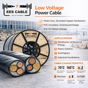 Câble d'alimentation en cuivre à 3 conducteurs YJV 3*6mm2 10 16 25 35 50 70 95mm2, 120mm2 Basse Tension 0.6/1KV Isolation XLPE PVC N2XY <span class=keywords><strong>R02V</strong></span> - Product Image 1