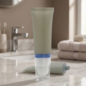 Tube souple en plastique personnalisé avec logo, vide, pour fond de teint, baume liquide, rouge à lèvres, avec tête de brosse flottante pour les soins de la peau - Product Image 1