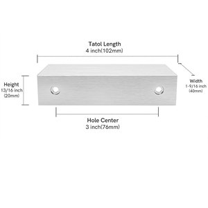 Poignées de tiroir dissimulées en alliage d'aluminium nickel brossé, poignées de meuble modernes avec vis pour tiroirs de cuisine - Product Image 2
