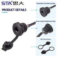 Connecteur RJ45 étanche Ethernet Cat5 Cat6, adaptateur double femelle pour installation sur panneau frontal, prise réseau Gigabit