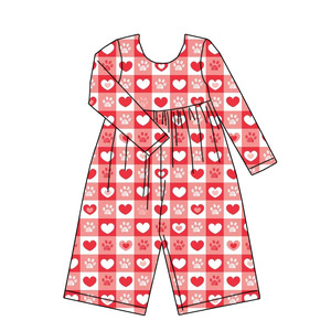 Nuova Collezione di Tute per Bambini con Raffinato Motivo a Cuore Personalizzato <span class=keywords><strong>Tuta</strong></span> Intera a Maniche Lunghe Carina per Ragazze per San Valentino - Product Image 5