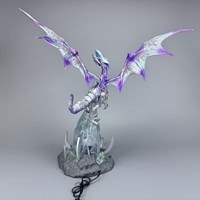 Figurine de dragon blanc aux yeux bleus lumineux, modèle GK d'anime, jouet tendance, statue, article de collection, décoration de table, cadeau d'anniversaire