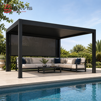 Pergola pliante en aluminium pour l'extérieur, gazebo, pavillon avec toit motorisé pour hôtel, restaurant et projets commerciaux
