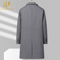 Manteau mi-long homme sur mesure, coupe ajustée, printemps/automne, style costume à double boutonnage, col classique, directement de l'usine, pour l'export.
