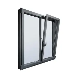 Finestre a battente In alluminio con doppi vetri economici di fabbrica professionale inclinabili e girevoli per l'edilizia