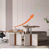 Bureau de direction intelligent électrique réglable en hauteur de niveau E0, bureau de luxe léger haut de gamme, ensemble chaise de bureau exécutive