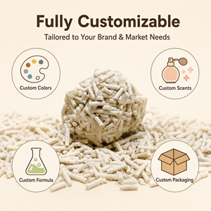 Arena Inteligente <span class=keywords><strong>para</strong></span> Gatos con Envío Directo OEM, Grado Alimenticio, a Base de Plantas, Aglutinación en 3 Segundos, Control de Olores, Absorción Instantánea, Bajo Contenido de Polvo, Desechable por el Inodoro - Product Image 2