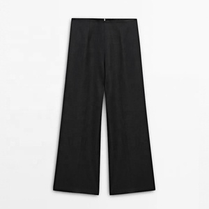 <span class=keywords><strong>Pantaloni</strong></span> larghi dritti a vita alta personalizzati <span class=keywords><strong>di</strong></span> alta qualità da <span class=keywords><strong>donna</strong></span> eleganti <span class=keywords><strong>pantaloni</strong></span> <span class=keywords><strong>di</strong></span> <span class=keywords><strong>lino</strong></span> <span class=keywords><strong>di</strong></span> cotone 100% sottili <span class=keywords><strong>neri</strong></span> Casual - Product Image 1