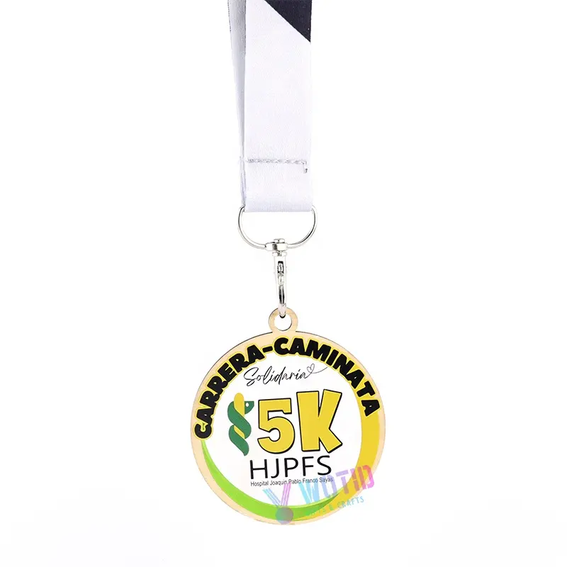 Factory Wholesale ECO Friendly Souvenir Gifts Printing Laser Logo Marathon Running Competition Trail Run Medals Wooden Medal