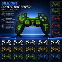 Coque de protection en silicone pour manette PS4, résistante aux rayures, avec protection pour les joysticks, compatible avec la manette PS4
