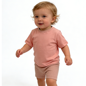 Set <span class=keywords><strong>di</strong></span> Abbigliamento Estivo per Bambino <span class=keywords><strong>in</strong></span> <span class=keywords><strong>Mussola</strong></span> 100% <span class=keywords><strong>Cotone</strong></span>, Maglietta a Maniche Corte e Pantaloncini, Due Pezzi - Product Image 6