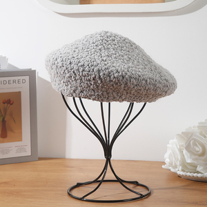 2025 hiver laine d'agneau champignon béret chapeau pour femmes <span class=keywords><strong>Logo</strong></span> personnalisé chaud et élégant pour les fêtes en plein air décontractées en gros - Product Image 3