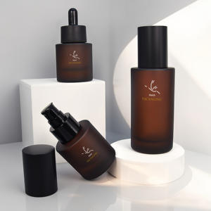 Amber cam damlalık şişe cilt bakımı şişeleri için lüks cilt bakımı serumu pompa Toner için lüks kozmetik kapları ambalaj - Product Image 5