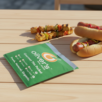 Pochette en papier kraft écologique jetable avec doublure en aluminium, impression flexo, logo personnalisé, pour kebab, poulet, hot-dog, sandwich, hamburger