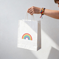 Sacs alimentaires en papier kraft multicouche recyclables avec poignée en corde de coton, options de logo personnalisé, jetables