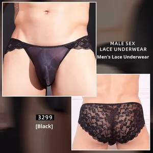 Новое мужское нижнее белье в европейско-американском стиле: тонкие прозрачные нейлоновые стринги с кружевной отделкой, сексуальное белье для трансвеститов и геев. - Product Image 6