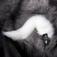 Mini vibromasseur en forme de queue de renard, plug anal unisexe, jouet pour adultes, fourrure artificielle, métal